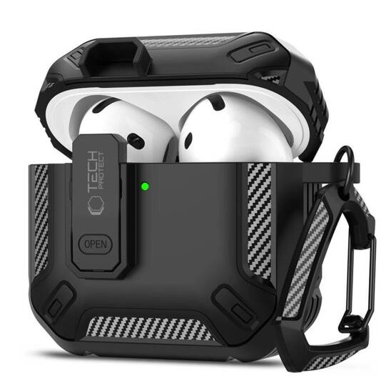 Case APPLE AIRPODS 4 Tech-Protect Carbonox black