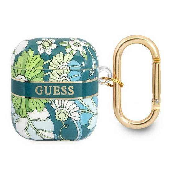 Case APPLE AIRPODS Guess AirPods Flower Strap Collection (GUA2HHFLN) green