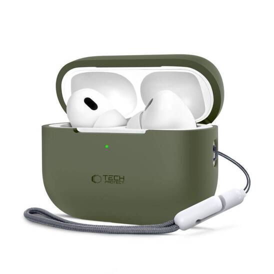 Case APPLE AIRPODS PRO 1 / 2 Tech-Protect Silicone Olive green