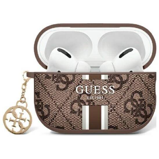 Case APPLE AIRPODS PRO 2 Guess Cover Printed Stripes Charm (GUAP2P4RPSW) brown