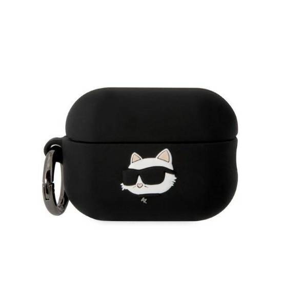 Case APPLE AIRPODS PRO 2 Karl Lagerfeld Silicone Choupette Head 3D black