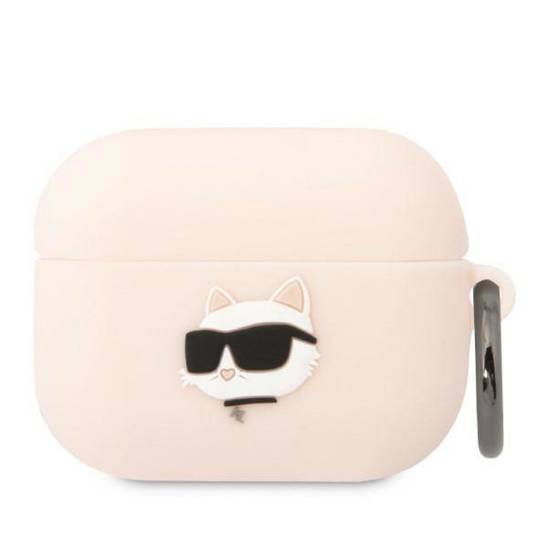 Case APPLE AIRPODS PRO Karl Lagerfeld Silicone Choupette Head 3D light pink