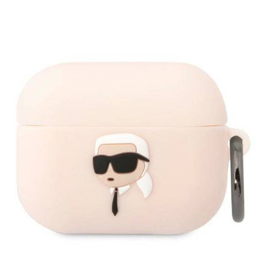 Case APPLE AIRPODS PRO Karl Lagerfeld Silicone Choupette Head 3D light pink