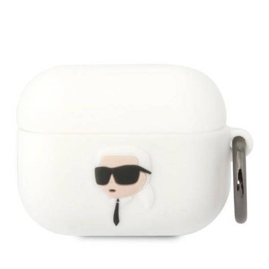 Case APPLE AIRPODS PRO Karl Lagerfeld Silicone Karl Head 3D (KLAPRUNIKH) white