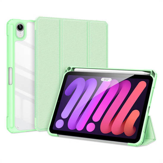 Case APPLE IPAD MINI 8.3 (6gen) Dux Ducis Toby Wallet with a Flap Books Leatherette green