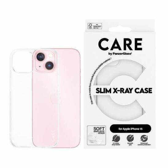 Case APPLE IPHONE 15 CARE by PanzerGlass Slim X-Ray Case (1433) transparent