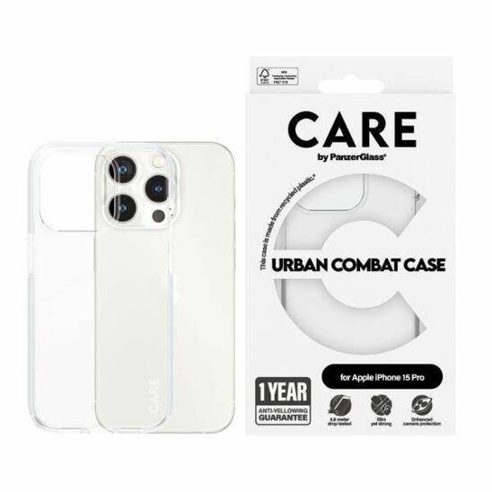 Case APPLE IPHONE 15 PRO CARE by PanzerGlass Urban Combat Case (1422) transparent