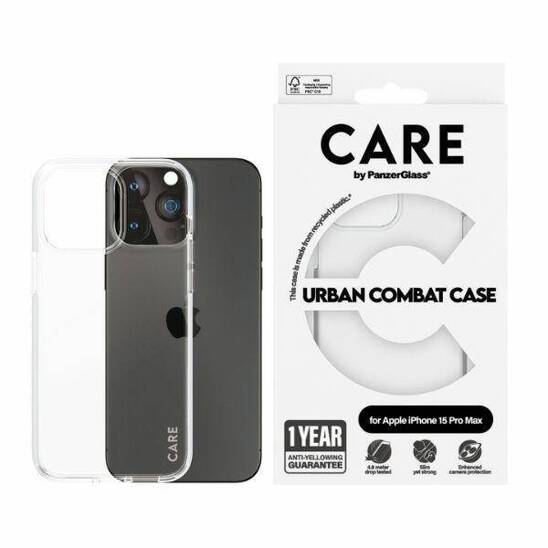 Case APPLE IPHONE 15 PRO MAX CARE by PanzerGlass Urban Combat Case (1424) transparent