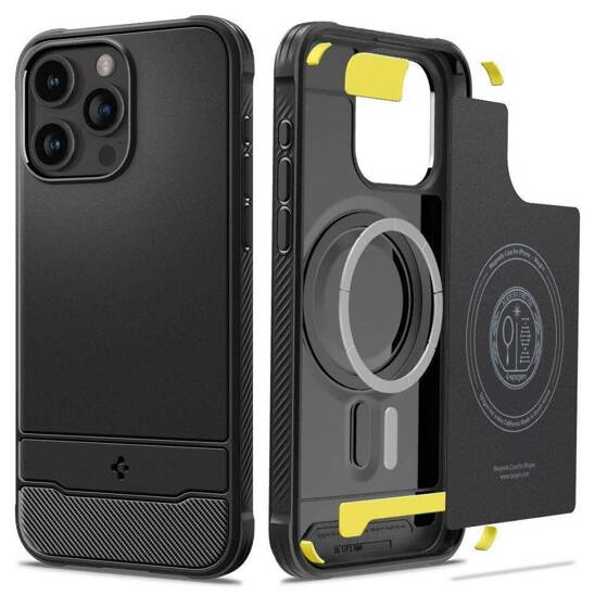 Case APPLE IPHONE 15 PRO Spigen Rugged Armor MagSafe Matte black