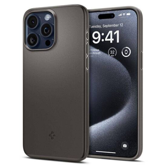 Case APPLE IPHONE 15 PRO Spigen Thin Fit Gunmetal