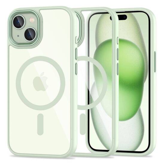 Case APPLE IPHONE 15 Tech-Protect Magmat MagSafe transparent green