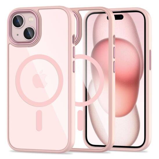 Case APPLE IPHONE 15 Tech-Protect Magmat MagSafe transparentne pink