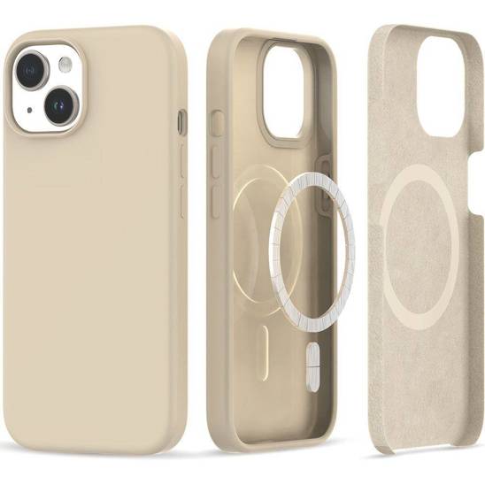 Case APPLE IPHONE 15 Tech-Protect Silicone MagSafe beige