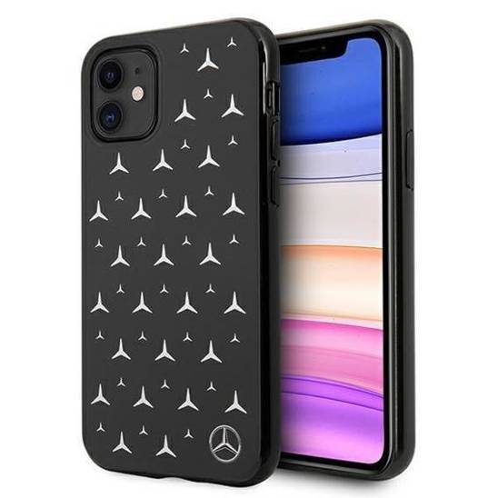 Case IPHONE 11 Mercedes Hardcase Silver Stars Pattern (MEHCN61ESPBK) black