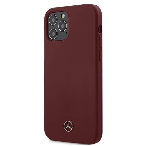 Case IPHONE 12 / 12 PRO Mercedes Hardcase Silicone Line (MEHCP12MSILRE) red