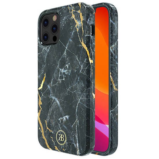 Case IPHONE 12 MINI Kingxbar Marble Series black