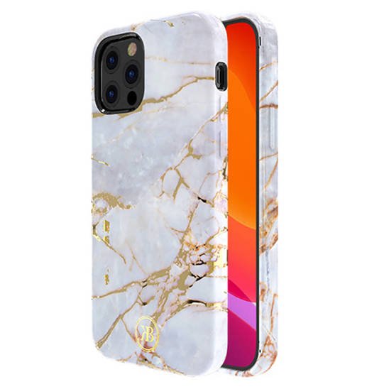 Case IPHONE 12 MINI Kingxbar Marble Series white