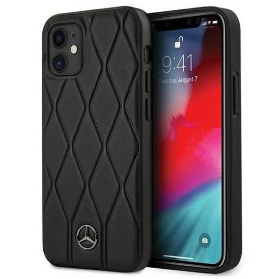 Case IPHONE 12 MINI Mercedes Hardcase Wave Line (MEHCP12SMULBK) black