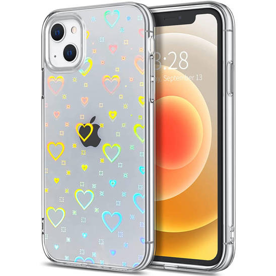 Case IPHONE 13 Luminous Hearts Case transparent