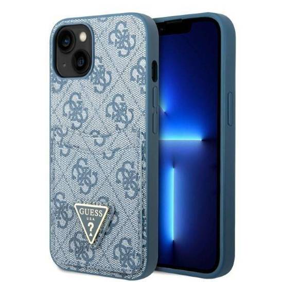 Case IPHONE 13 MINI Guess Hardcase 4G Triangle Logo Cardslot (GUHCP13SP4TPB) blue