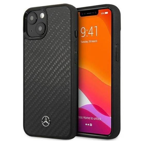 Case IPHONE 13 MINI Mercedes Carbon Hardcase Dynamic Line (MEHCP13SRCABK) black