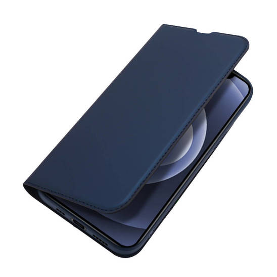 Case IPHONE 13 MINI with a flip Dux Ducis Skin Leather navy blue