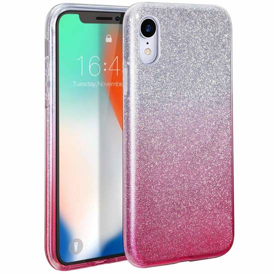 Case IPHONE 13 PRO Glitter silver & pink
