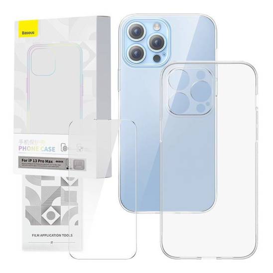 Case IPHONE 13 PRO MAX Baseus Corning & Tempered glass transparent