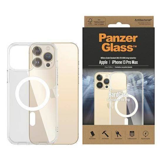 Case IPHONE 13 PRO MAX PanzerGlass HardCase MagSafe Antibacterial Military (0431) Grade Clear transparent