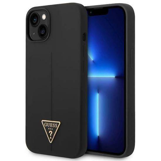 Case IPHONE 14 PLUS Guess Hardcase Silicone Triangle black