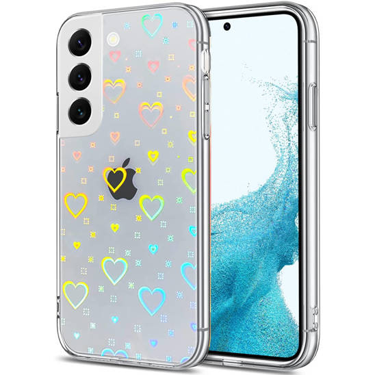 Case IPHONE 14 PLUS Luminous Hearts Case transparent