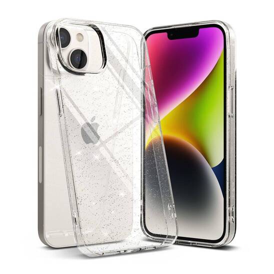 Case IPHONE 14 PLUS Ringke Air Glitter transparent