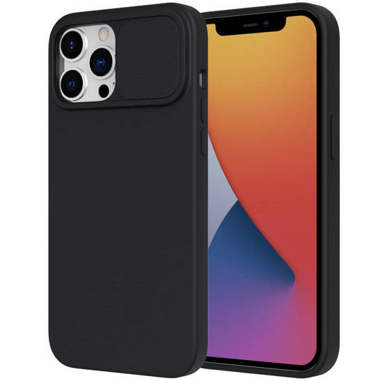 Case IPHONE 14 PLUS Silicone with Camera Cover Nexeri Silicone Lens black