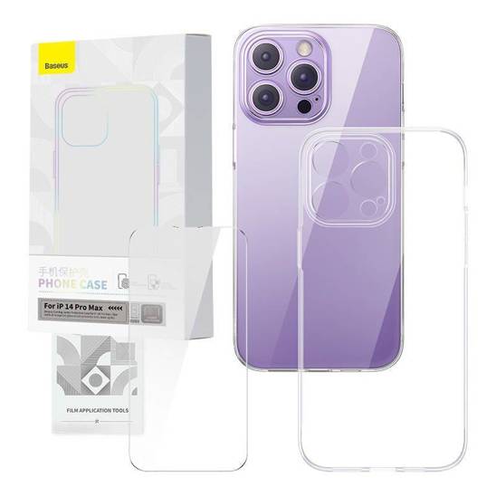 Case IPHONE 14 PRO MAX Baseus Corning & Tempered glass transparent