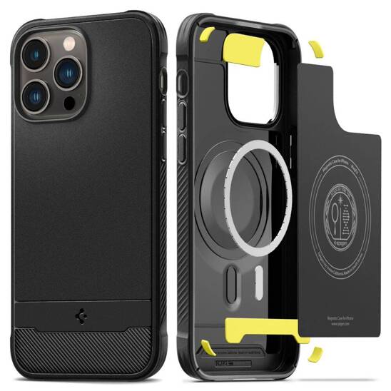 Case IPHONE 14 PRO MAX Spigen Rugged Armor MagSafe Matte black