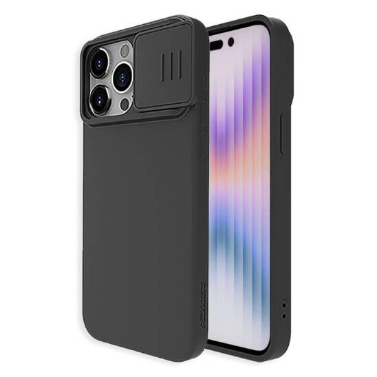 Case IPHONE 14 PRO Nillkin Camshield Silky Magnetic Silicon black