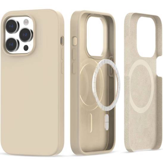 Case IPHONE 14 PRO Tech-Protect Silicone MagSafe beige