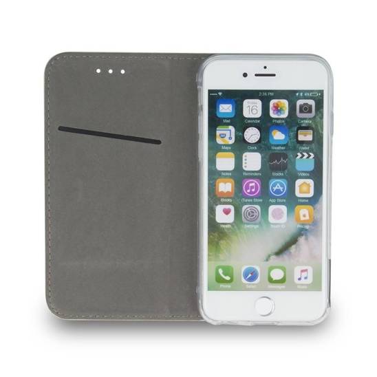 Case IPHONE 14 Wallet with a Flap Leatherette Holster Magnet Book navy blue
