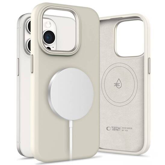 Case IPHONE 15 PRO MAX Tech-Protect Silicone Pure MagSafe Cosmic Latte creamy