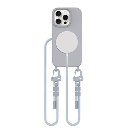 Case IPHONE 15 PRO Tech-Protect Magnecklace MagSafe Crayon Grey