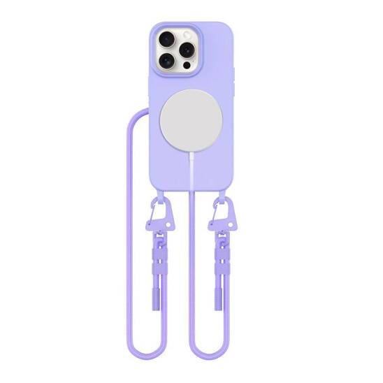 Case IPHONE 15 PRO Tech-Protect Magnecklace MagSafe lavender