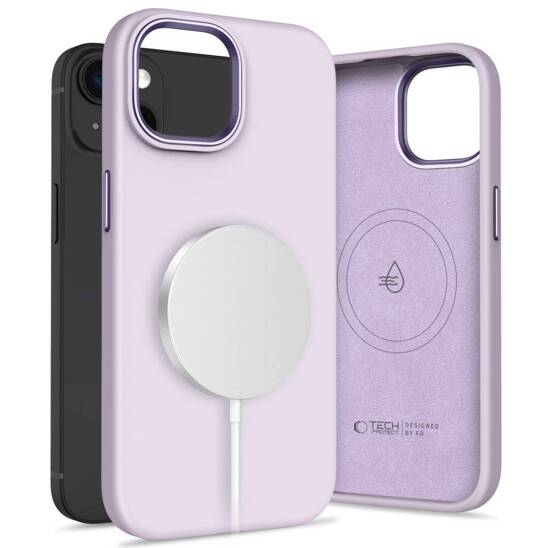 Case IPHONE 15 Tech-Protect Silicone Pure MagSafe purple