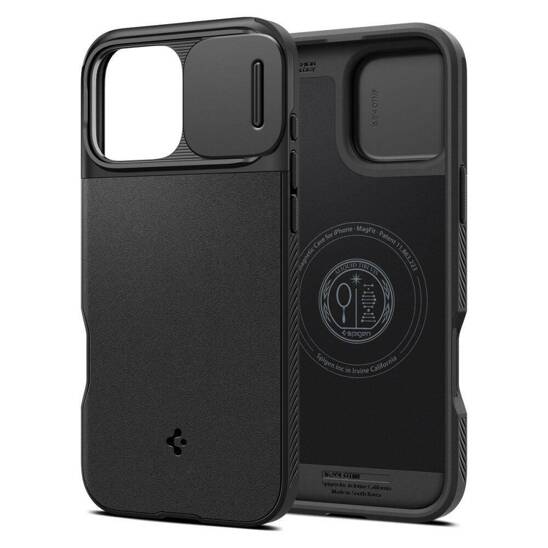 Case IPHONE 16 PRO MAX Spigen Optik Armor Mag MagSafe black