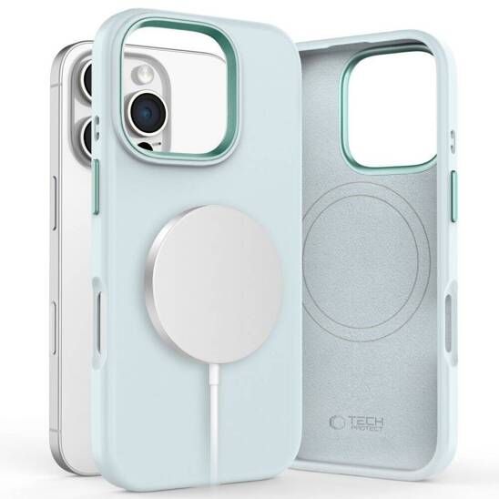 Case IPHONE 16 PRO Tech-Protect Silicone Pure MagSafe Sky Blue