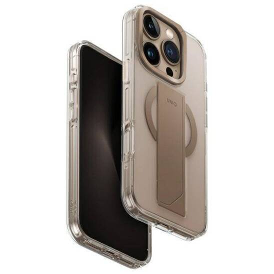 Case IPHONE 16 PRO UNIQ Heldro Max Magclick Charging Taupe gold