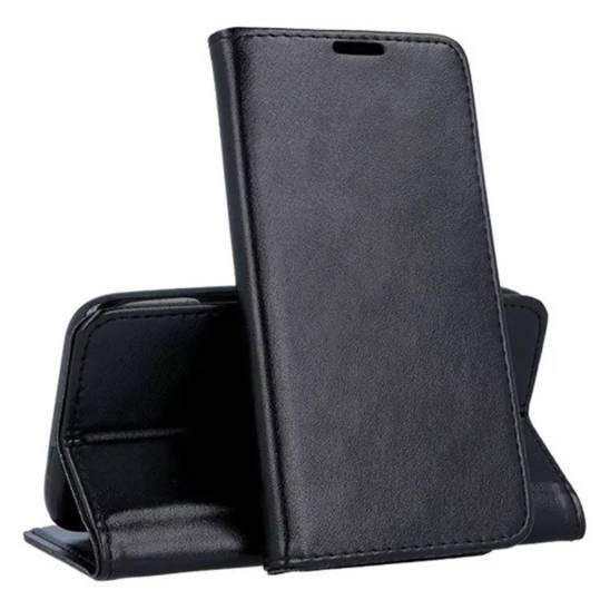 Case IPHONE XR Wallet with a Flap Leatherette Holster Magnet Book black