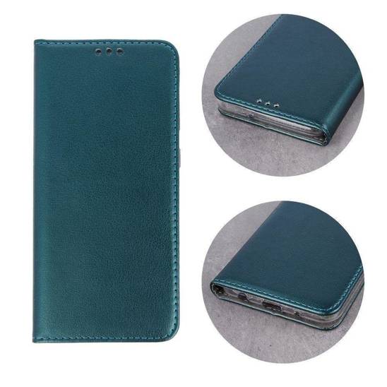 Case MOTOROLA MOTO E22 / E22I Wallet with a Flap Leatherette Holster Magnet Book dark green