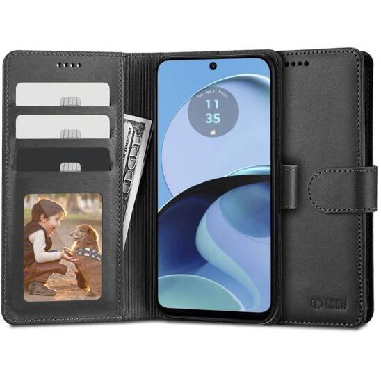 Case MOTOROLA MOTO G14 Tech-Protect Wallet black