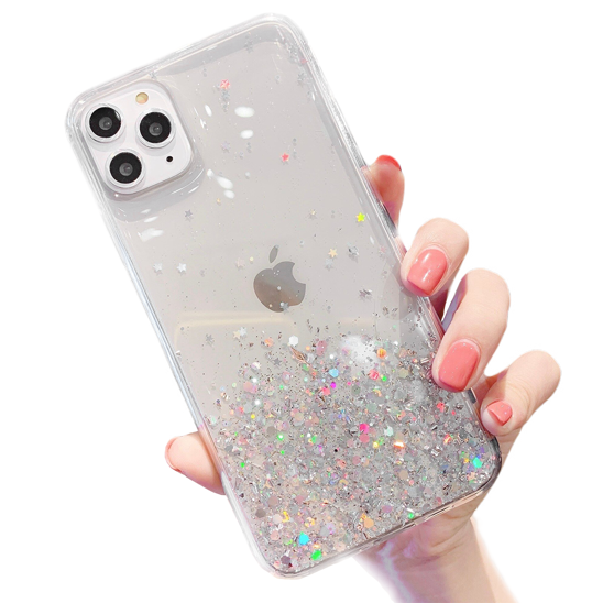 Case OPPO A17 Sequins Glue Glitter Case transparent