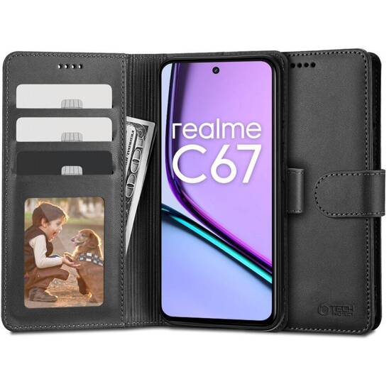 Case REALME C67 4G Tech-Protect Wallet black